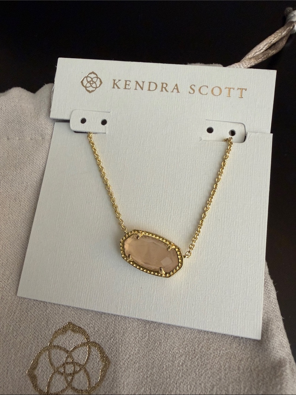 Kendra Scott Elisa Gold and Blush Pink Necklace, with tags and pouch - Picture 2 of 4